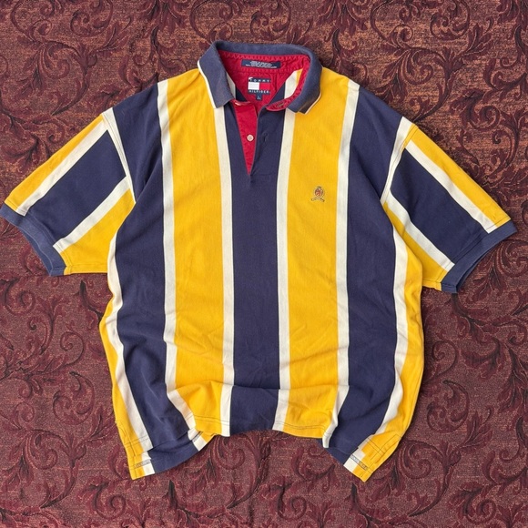 90s Tommy Hilfiger Striped Polo - Picture 1 of 4